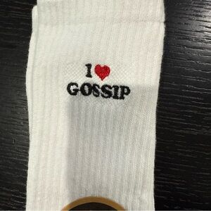 Gossip Girl White 'I Heart Gossip' Socks 8-10